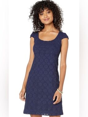 NWT Lily Pullitzer Zanzibar Lace Laurent Dress True Navy